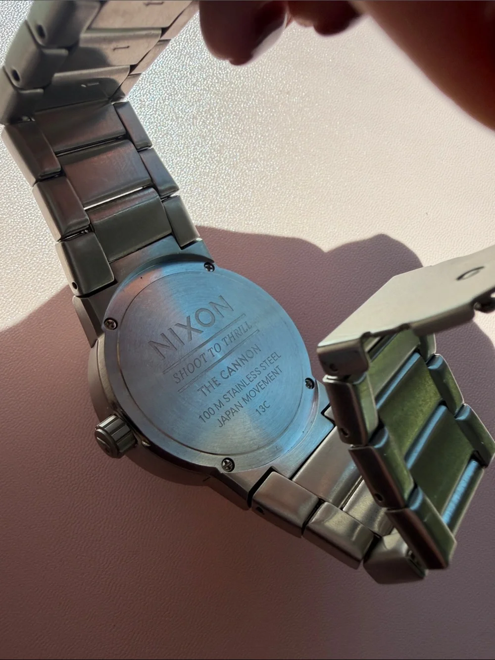 Nixon Shoot to Thrill Stainless Steel Black Dial Watch 100m